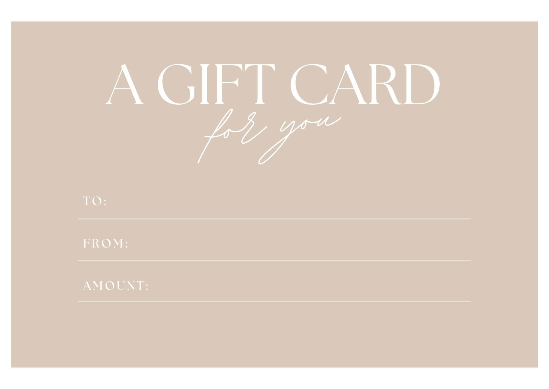 Skin Therapy gift card